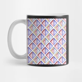 Geometric Pattern with 3d Effect, Rhombic Harlequin Motif Mug